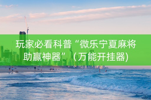 玩家必看科普“微乐宁夏麻将助赢神器”（万能开挂器)