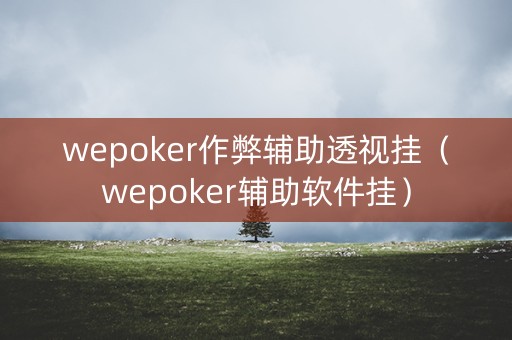 wepoker作弊辅助透视挂（wepoker辅助软件挂）