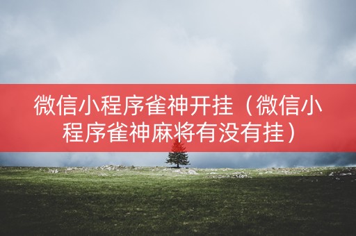 微信小程序雀神开挂（微信小程序雀神麻将有没有挂）