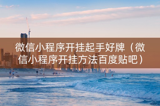 微信小程序开挂起手好牌（微信小程序开挂方法百度贴吧）