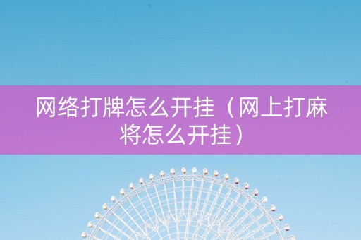 网络打牌怎么开挂（网上打麻将怎么开挂）