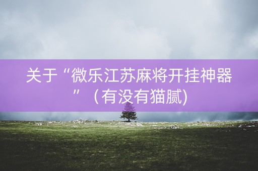 关于“微乐江苏麻将开挂神器”（有没有猫腻)
