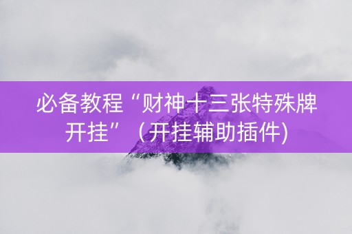 必备教程“财神十三张特殊牌开挂”（开挂辅助插件)