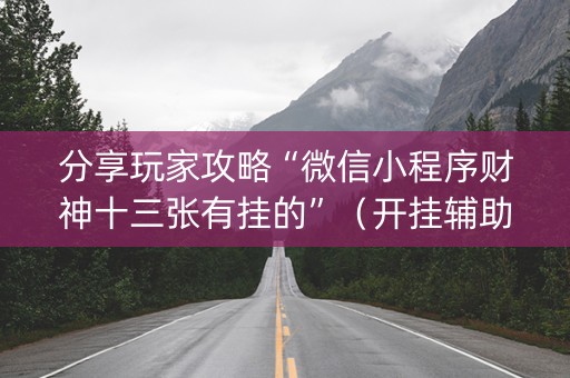 分享玩家攻略“微信小程序财神十三张有挂的”（开挂辅助器插件)