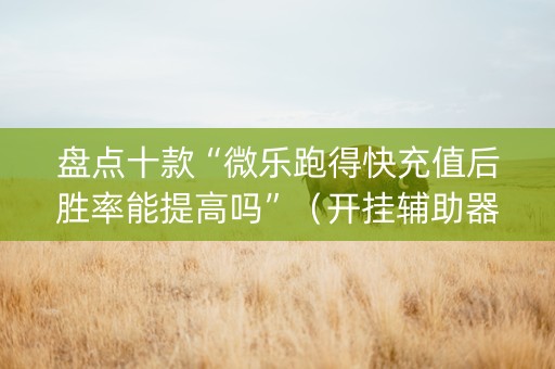 盘点十款“微乐跑得快充值后胜率能提高吗”（开挂辅助器插件)