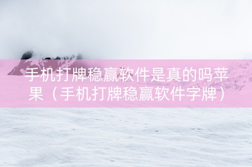手机打牌稳赢软件是真的吗苹果（手机打牌稳赢软件字牌）