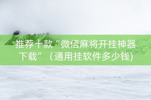 推荐十款“微信麻将开挂神器下载”（通用挂软件多少钱)