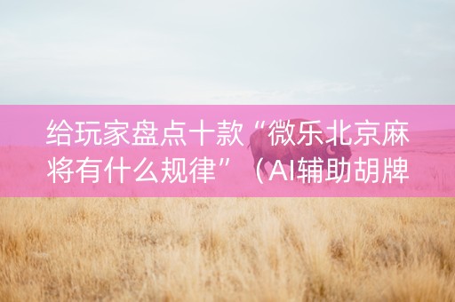 给玩家盘点十款“微乐北京麻将有什么规律”（AI辅助胡牌规则)