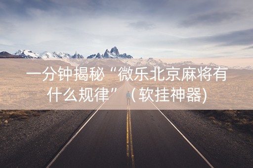 一分钟揭秘“微乐北京麻将有什么规律”（软挂神器)