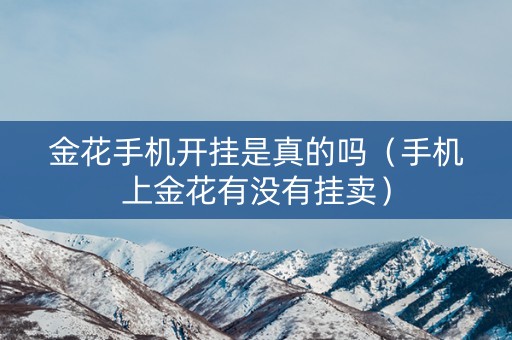 金花手机开挂是真的吗（手机上金花有没有挂卖）
