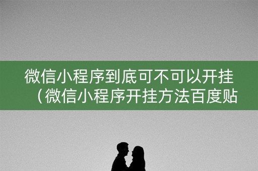 微信小程序到底可不可以开挂（微信小程序开挂方法百度贴吧）