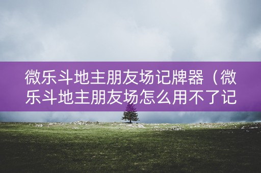 微乐斗地主朋友场记牌器（微乐斗地主朋友场怎么用不了记牌器呢）