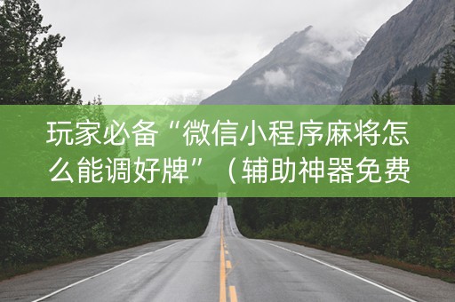 玩家必备“微信小程序麻将怎么能调好牌”（辅助神器免费)