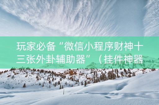 玩家必备“微信小程序财神十三张外卦辅助器”（挂件神器)