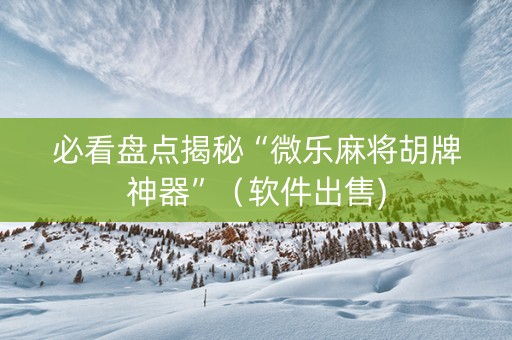 必看盘点揭秘“微乐麻将胡牌神器”（软件出售)