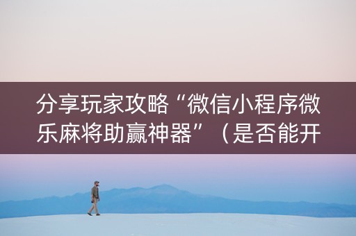 分享玩家攻略“微信小程序微乐麻将助赢神器”（是否能开挂)