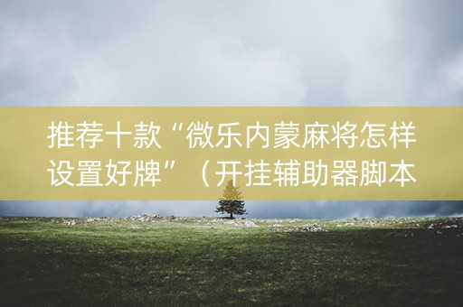 推荐十款“微乐内蒙麻将怎样设置好牌”（开挂辅助器脚本)