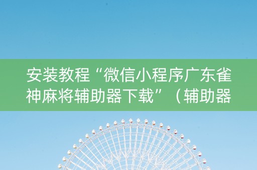 安装教程“微信小程序广东雀神麻将辅助器下载”（辅助器插件)