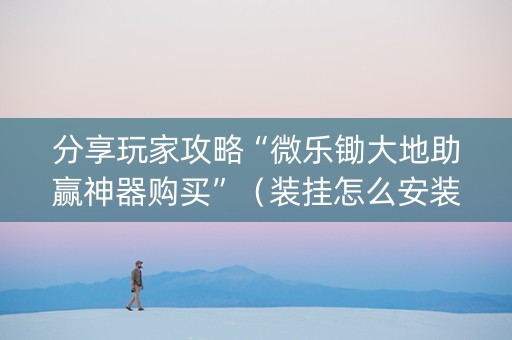 分享玩家攻略“微乐锄大地助赢神器购买”（装挂怎么安装)