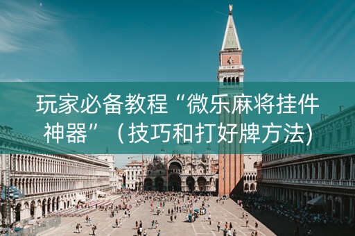 玩家必备教程“微乐麻将挂件神器”（技巧和打好牌方法)