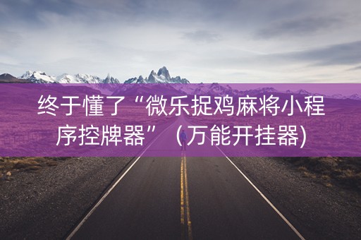 终于懂了“微乐捉鸡麻将小程序控牌器”（万能开挂器)