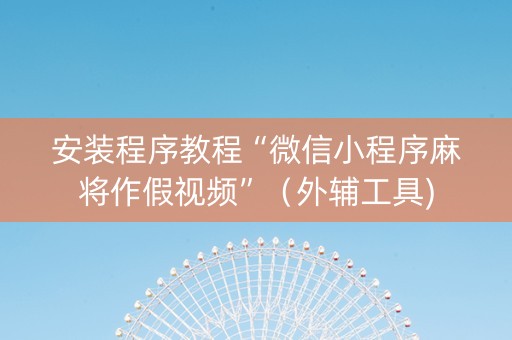 安装程序教程“微信小程序麻将作假视频”（外辅工具)