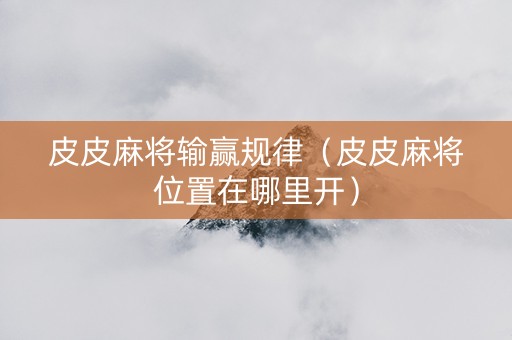 皮皮麻将输赢规律（皮皮麻将位置在哪里开）