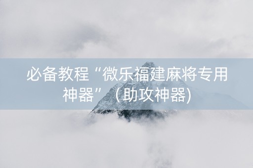 必备教程“微乐福建麻将专用神器”（助攻神器)