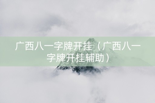 广西八一字牌开挂（广西八一字牌开挂辅助）