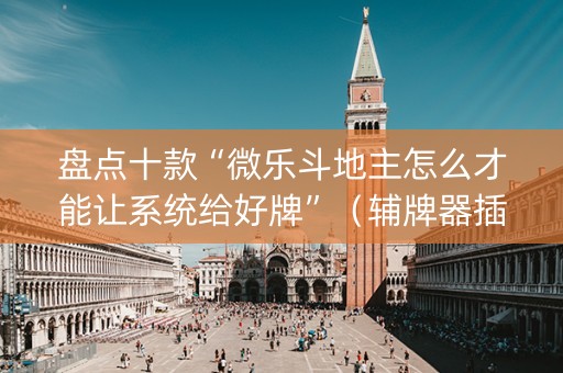 盘点十款“微乐斗地主怎么才能让系统给好牌”（辅牌器插件购买)