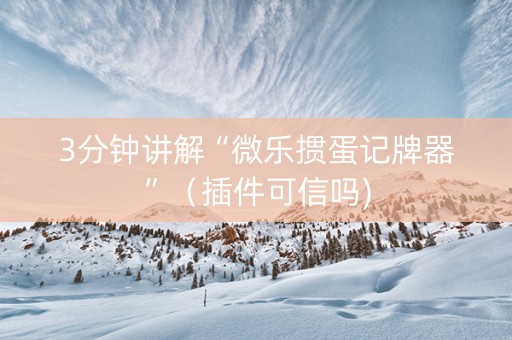 3分钟讲解“微乐掼蛋记牌器”（插件可信吗)