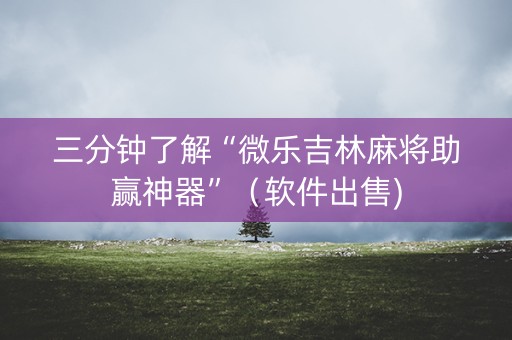 三分钟了解“微乐吉林麻将助赢神器”（软件出售)