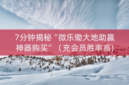 7分钟揭秘“微乐锄大地助赢神器购买”（充会员胜率高)
