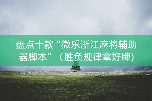 盘点十款“微乐浙江麻将辅助器脚本”（胜负规律拿好牌)