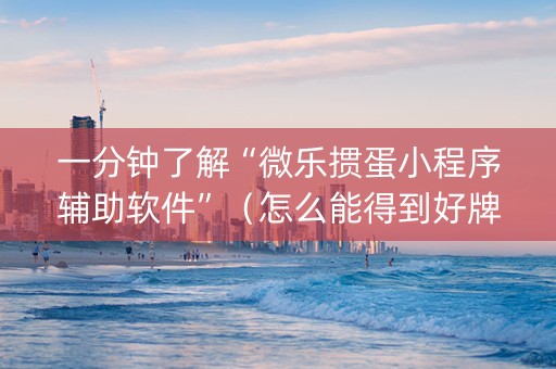 一分钟了解“微乐掼蛋小程序辅助软件”（怎么能得到好牌)