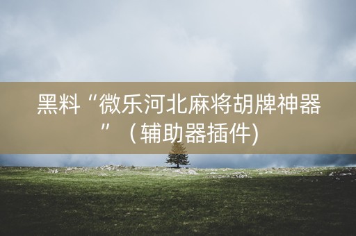 黑料“微乐河北麻将胡牌神器”（辅助器插件)
