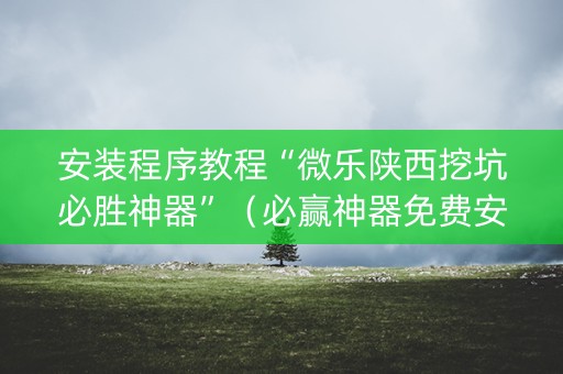 安装程序教程“微乐陕西挖坑必胜神器”（必赢神器免费安装)