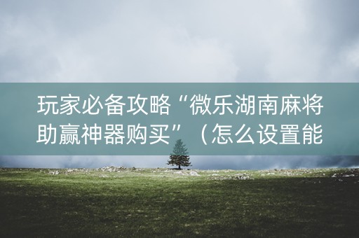 玩家必备攻略“微乐湖南麻将助赢神器购买”（怎么设置能有好牌)