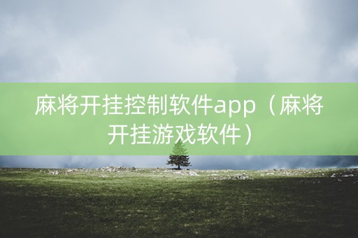 麻将开挂控制软件app（麻将开挂游戏软件）