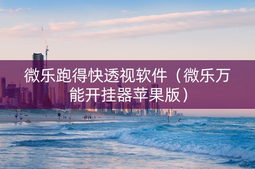 微乐跑得快透视软件（微乐万能开挂器苹果版）