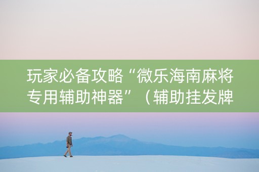 玩家必备攻略“微乐海南麻将专用辅助神器”（辅助挂发牌规律)