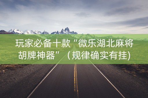 玩家必备十款“微乐湖北麻将胡牌神器”（规律确实有挂)