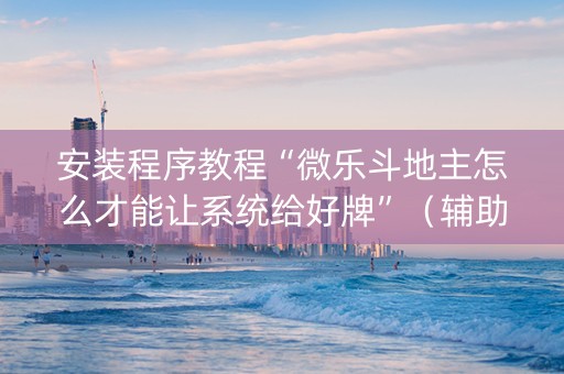 安装程序教程“微乐斗地主怎么才能让系统给好牌”（辅助挂发牌规律)