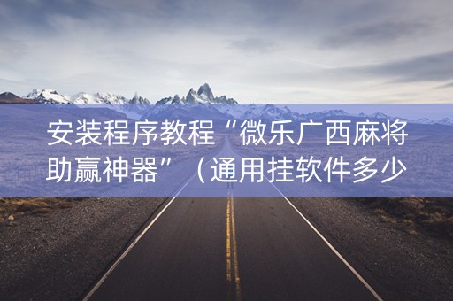 安装程序教程“微乐广西麻将助赢神器”（通用挂软件多少钱)