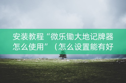 安装教程“微乐锄大地记牌器怎么使用”（怎么设置能有好牌)