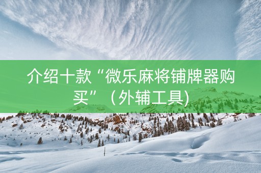 介绍十款“微乐麻将铺牌器购买”（外辅工具)