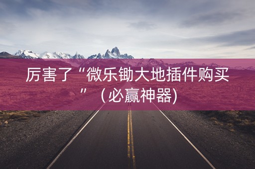 厉害了“微乐锄大地插件购买”（必赢神器)