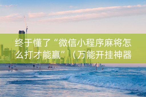 终于懂了“微信小程序麻将怎么打才能赢”（万能开挂神器)