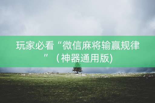 玩家必看“微信麻将输赢规律”（神器通用版)