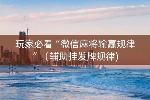 玩家必看“微信麻将输赢规律”（辅助挂发牌规律)
